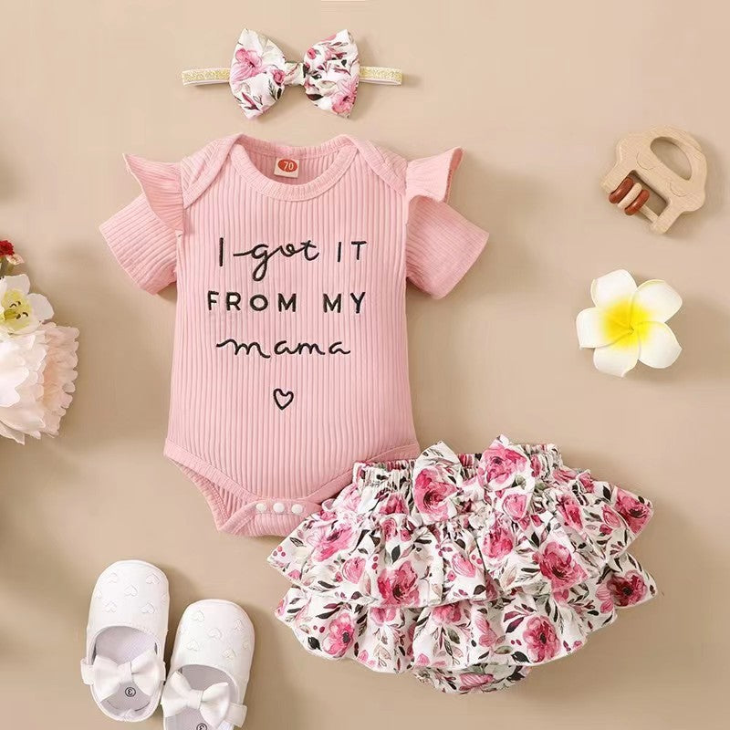 Summer Clothes Jumpsuit Shorts Floral Clothing Cute Children's Suit