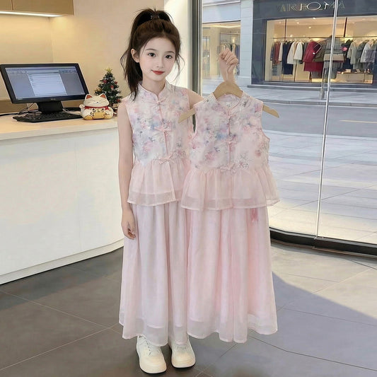 Children's Summer Dress Mid Han Chinese Clothing Skirt Children's Suit