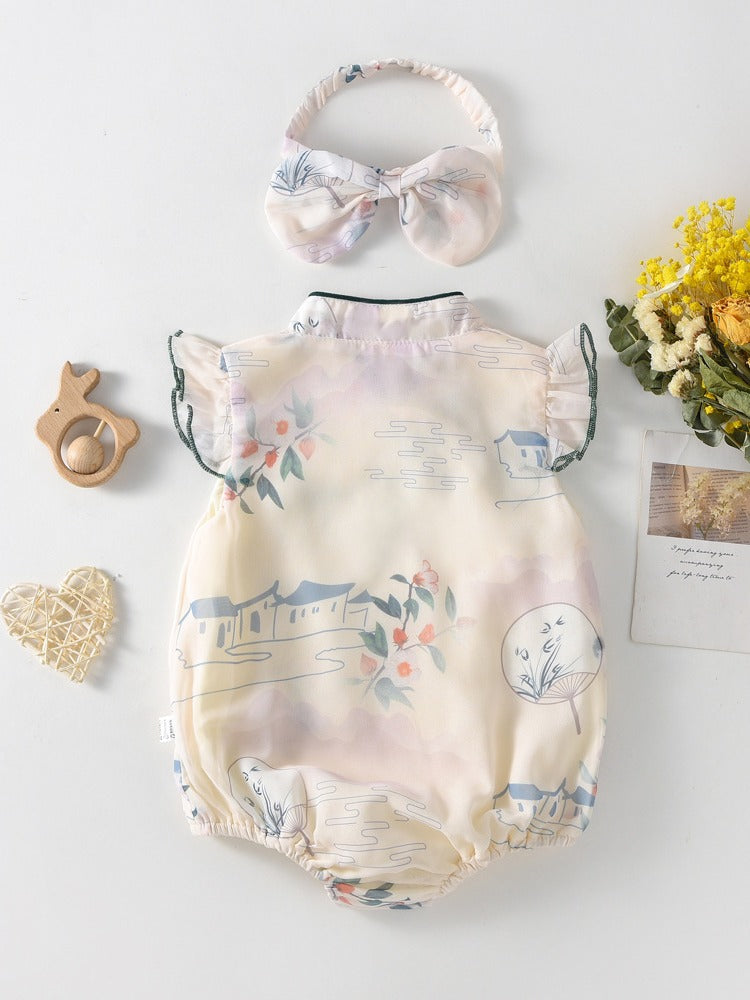 Cheongsam Summer Thin Chinese Style Jumpsuit Jumpsuit, Climbing Suit