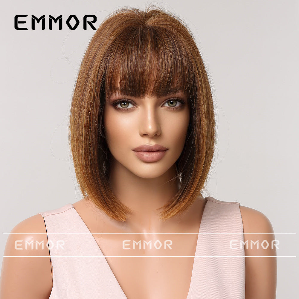 Elegant Classic Innovative Popular Gradient Gray Wig Short Straight Hair