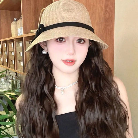 Women's Integrated Curly Hair Summer Fashion Woven Fisherman Big Wig Long Curls