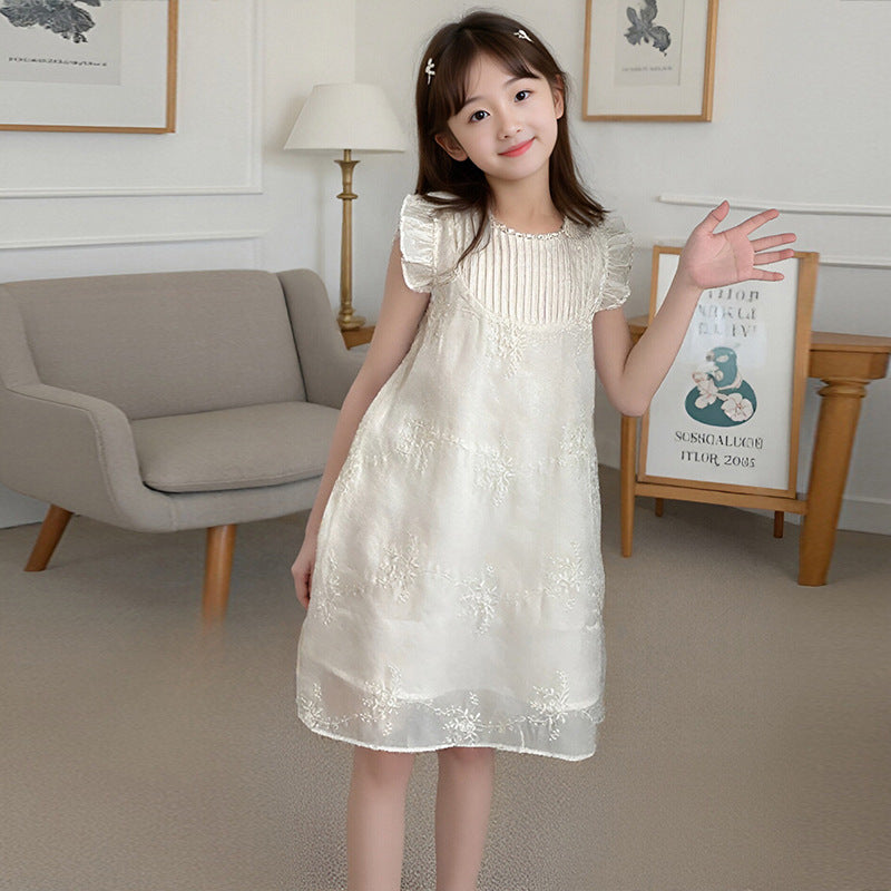 Children's Embroidered Cheongsam Skirt Chinese Style Teenager Clothing Western Vest Children's Dress