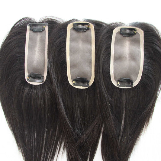 Women's Supplementing Piece Human Cover Gray Additional Wig