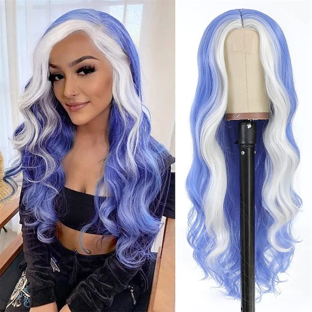 Women's Mixed Color Big Wave Roll Gradient Wig Long Curls