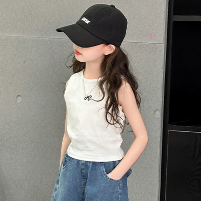 Children's Denim Shorts Western Style Bow Older Children's Pants