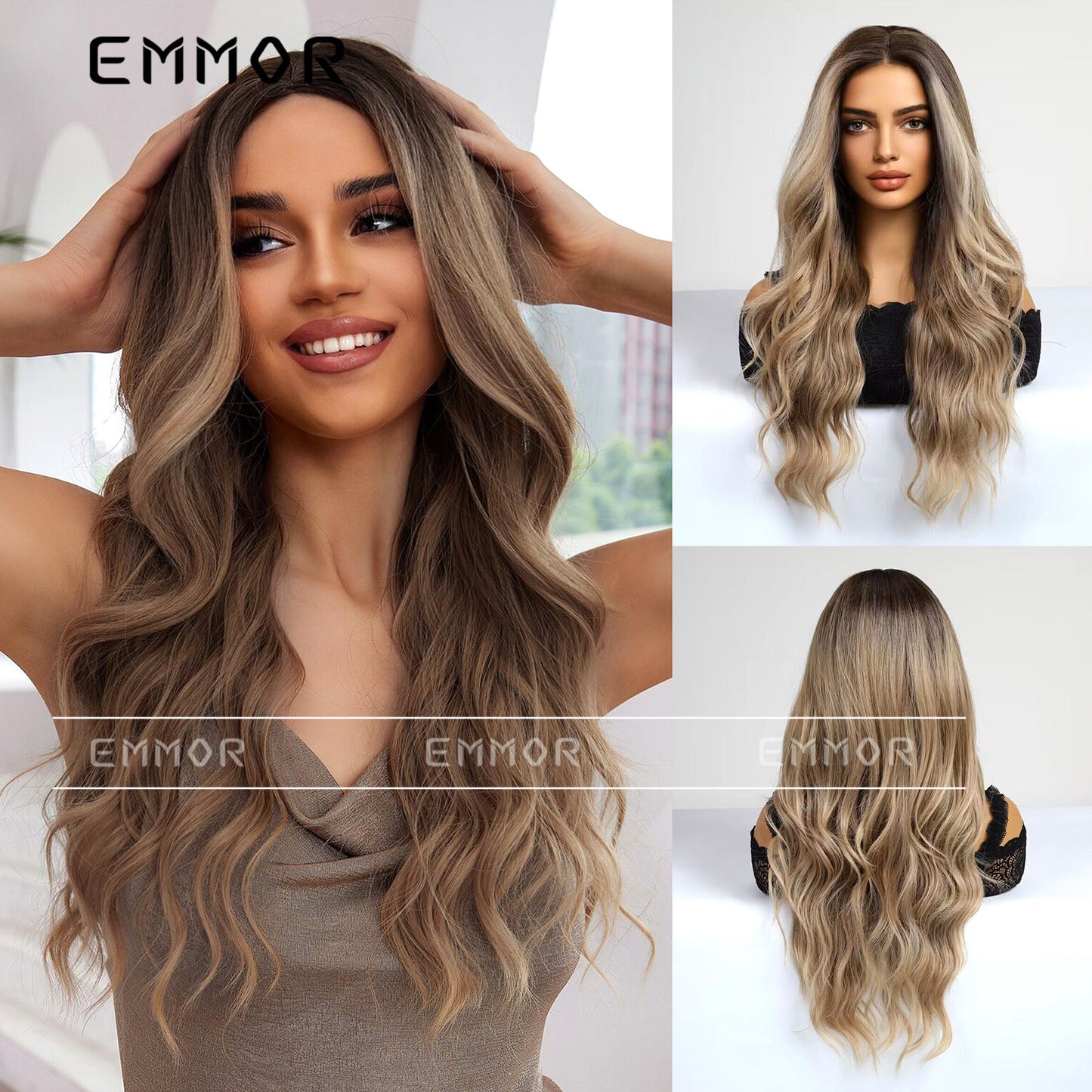 Medium Large Wave Curly Hair Gradient Wig Long Curls