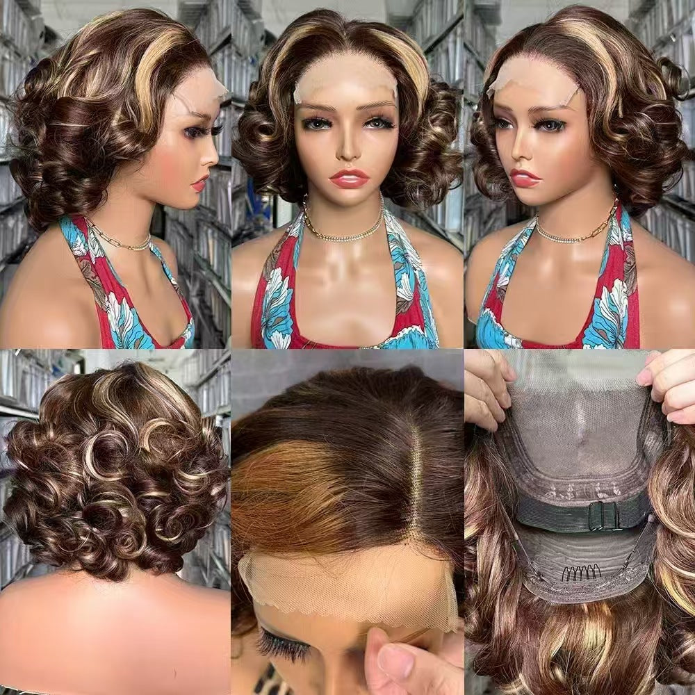 Lace Double Drawn Loose Wave Human Real Hair Wig