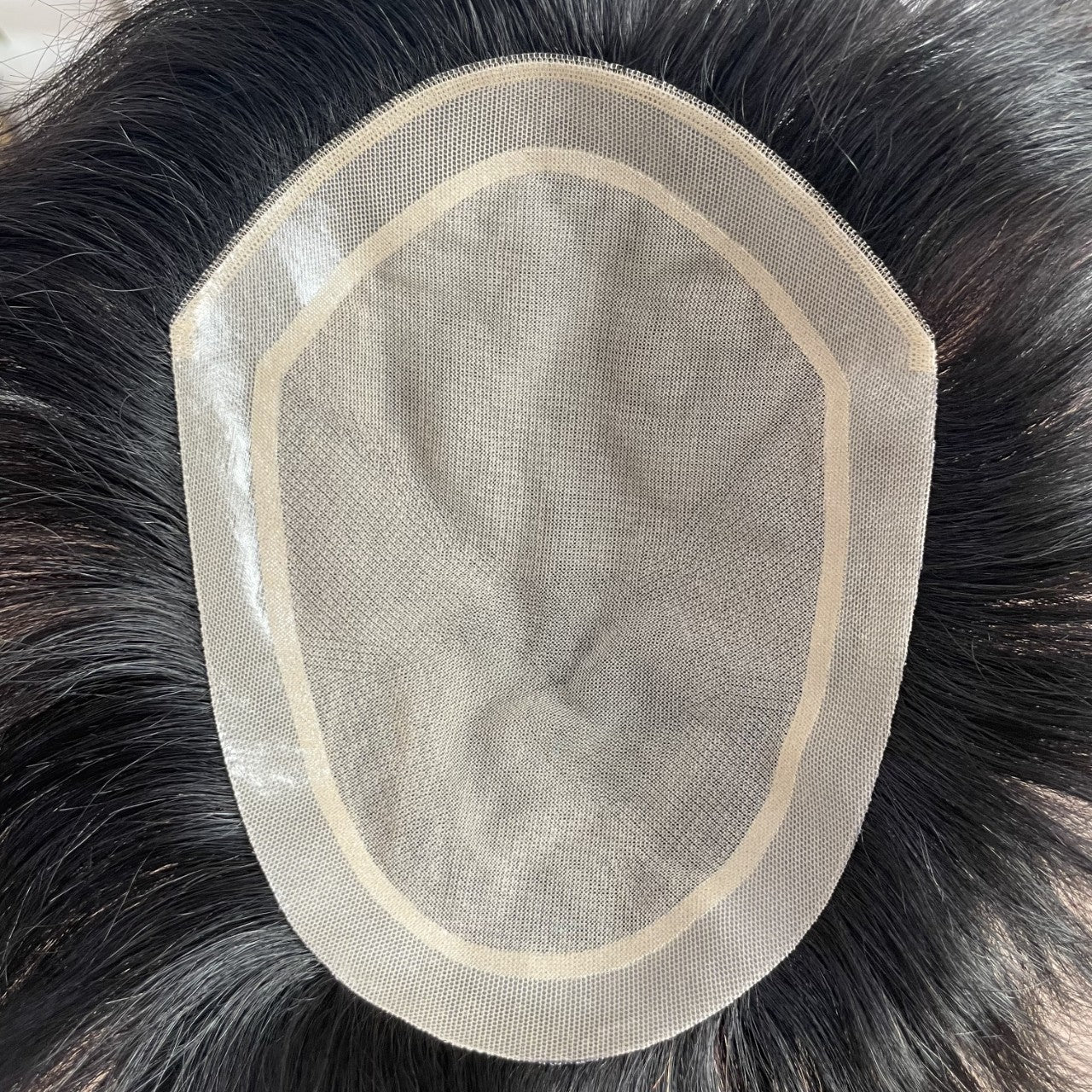 Men's Delivery Needle Full Real Human Hair Hand-woven Plus Rotation Natural Wig