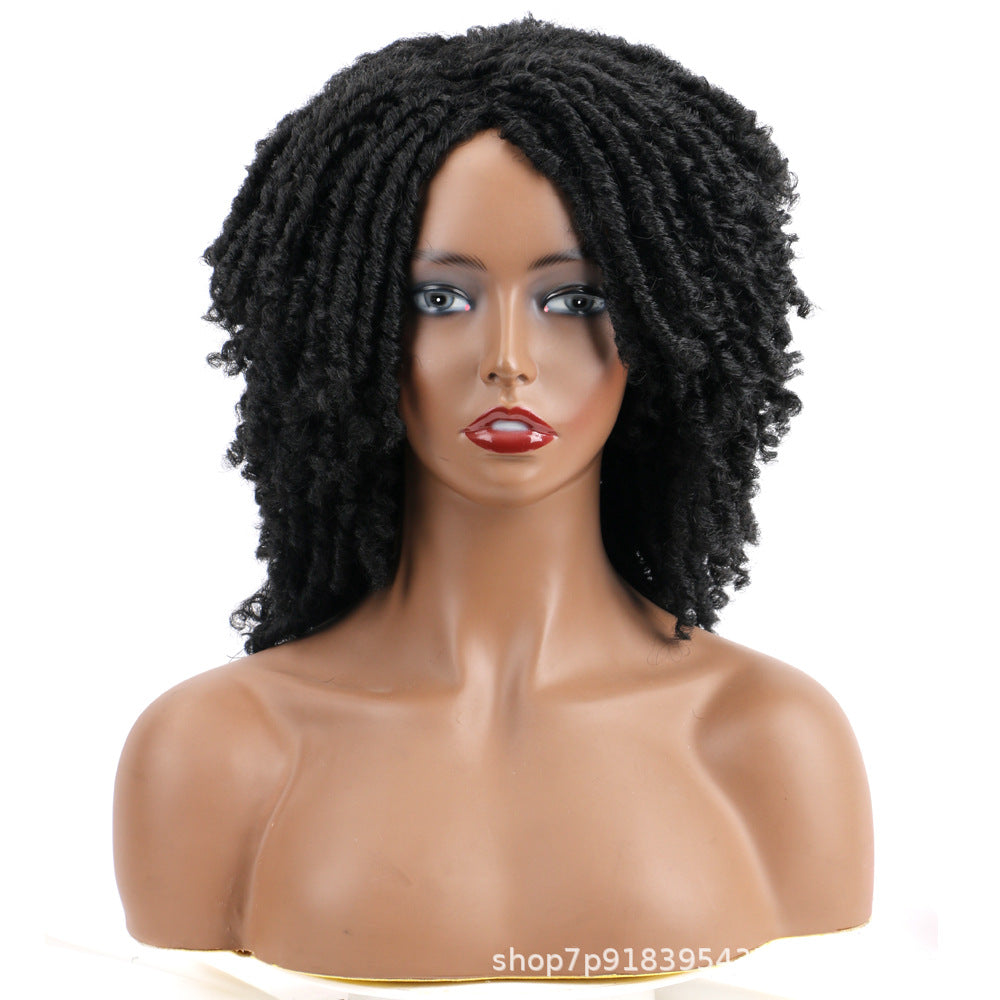 African Wigs With Small Curly Hair Dreadlocks Headgear Hollow Other Wig