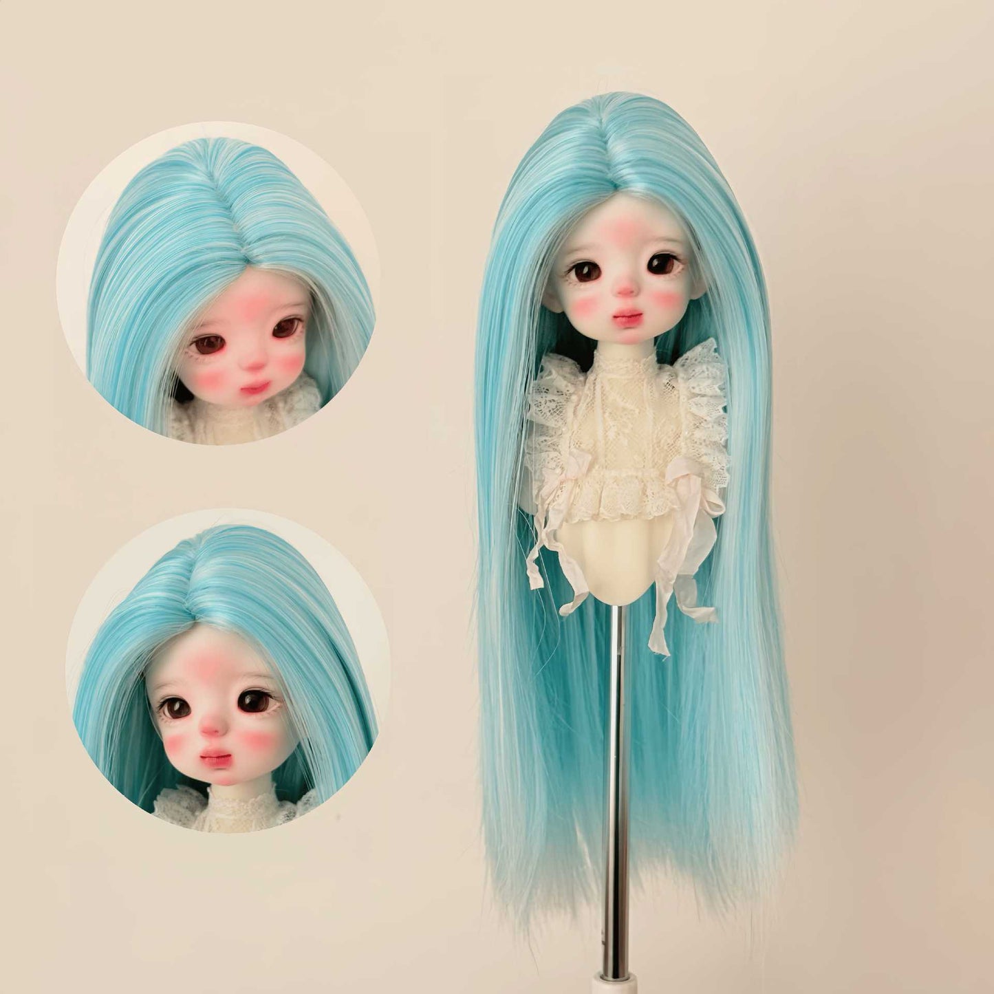 Doll Hair Accessories Blythe Soft Silk Medium Long Straight Dress Cos Wig