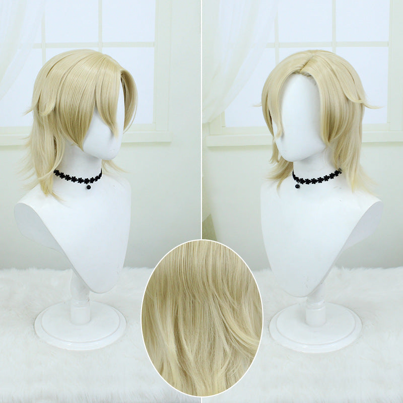 Sandy Gold Simulation Scalp Top Wolf Cos Wig