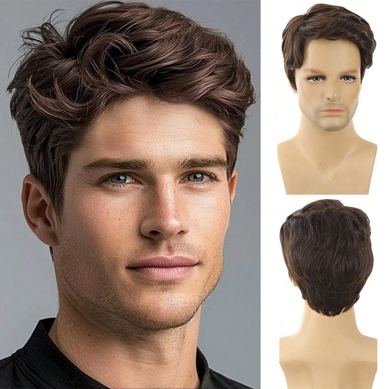 Men's Short Curly Fluffy Natural Mechanism Chemical Other Wig