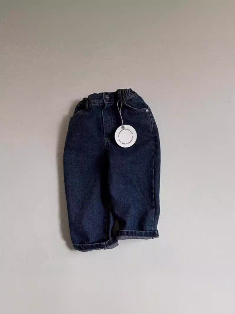 Women's & Men's Band Elastic Solid Color Versatile Casual Children's Pants