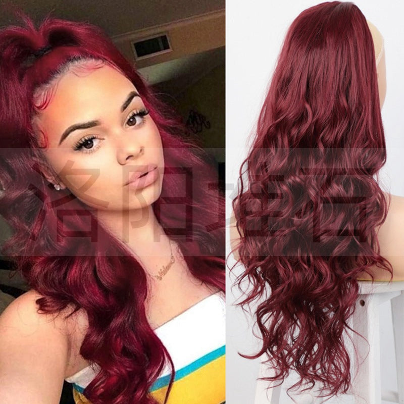 Women's Fiber Drawstring Hair Extension Big Wave Chemical Wig Ponytail