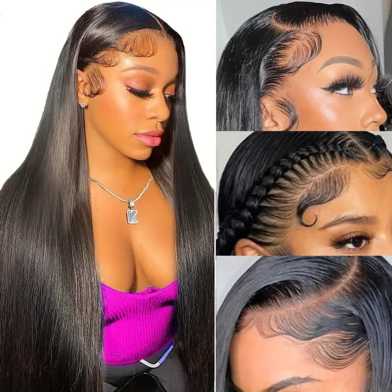 Women's Fashion Front Lace Mid-length Hair Synthetic Long Straight Wig