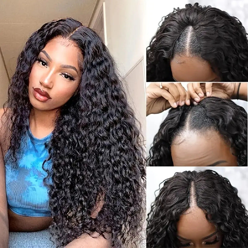 Women's Fashion Front Lace Small Curly Hair Wig Long Curls