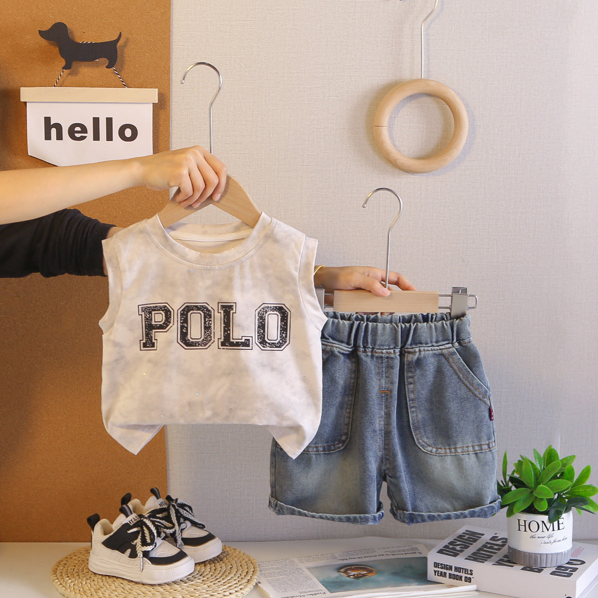 Children's Summer Clothing Cool Handsome Vest Western Style Fried Street Sleeveless Children's Suit