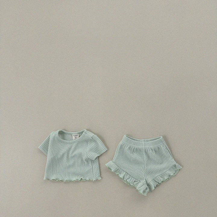 Children's Korean Style Clothing Thin Lace Short Sleeve Children's Suit