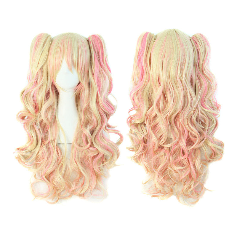 Anime Lolita Double Tiger Clip Color Mixed Synthetic Cos Wig