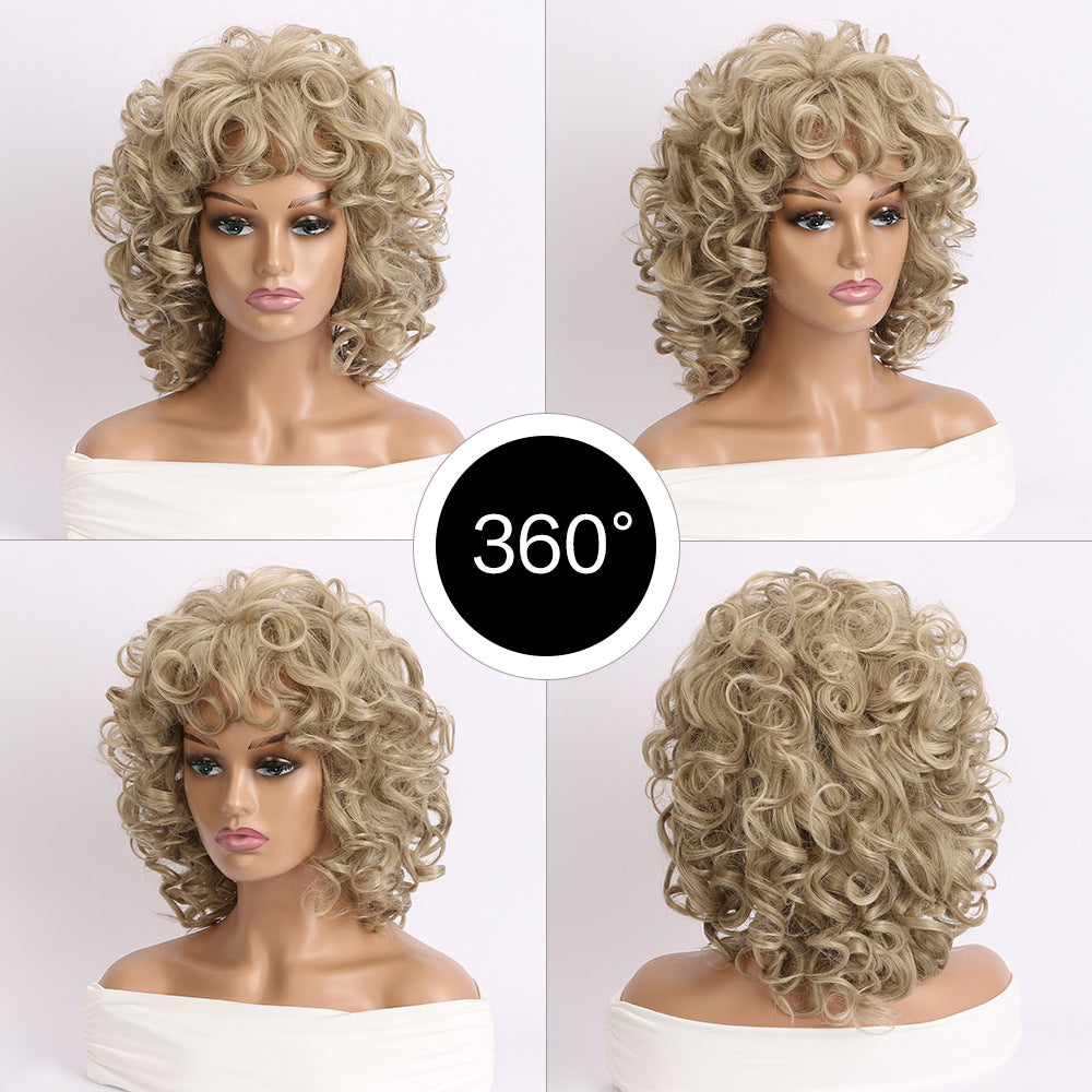 Cool Charming Women's Fashion Head Cover Wig Short Curly Hair
