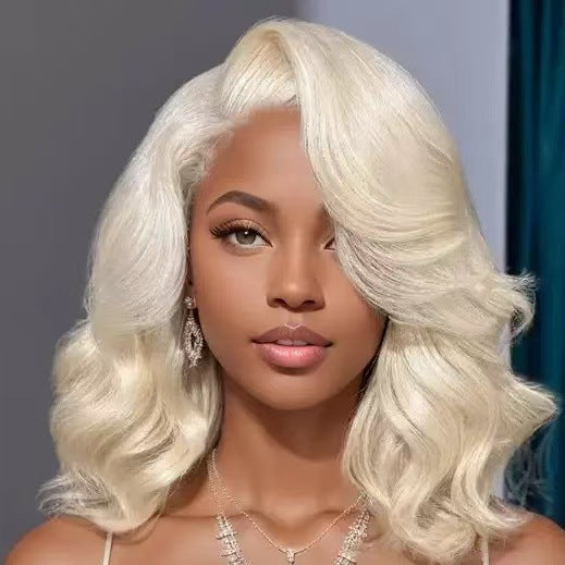 Front Lace Small Female Head Cover Fiber Wig Short Curly Hair
