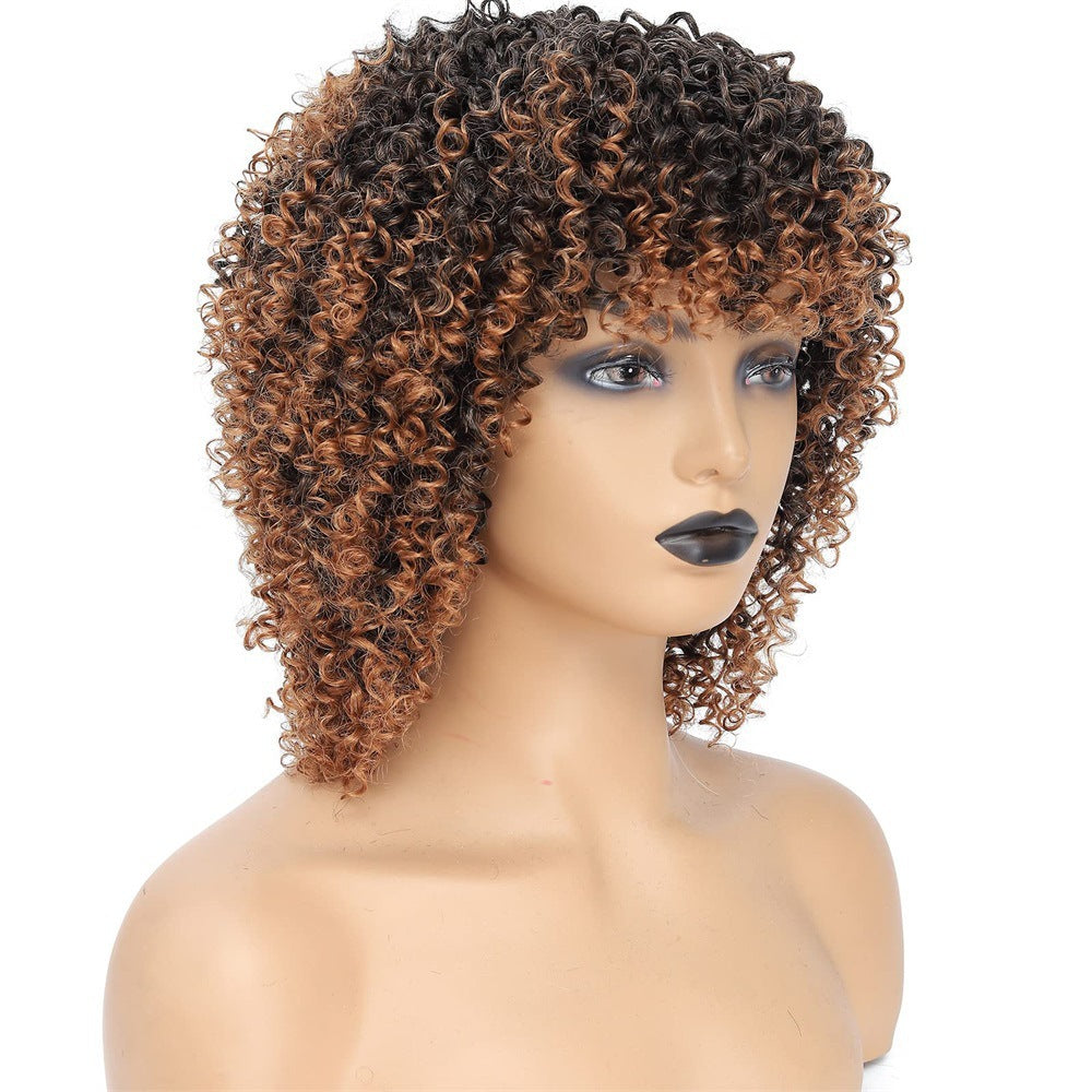 Attractive Charming Graceful Stylish Black Afro Wig Short Curly Hair
