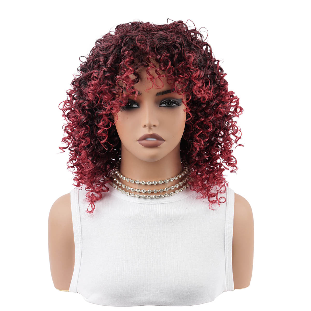 Women's African Fluffy Wigs With Small Fashion Wig Short Curly Hair