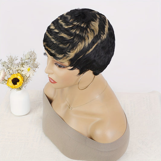Creative Ultra African Mechanism Chemical Fiber Wig Short Straight Hair