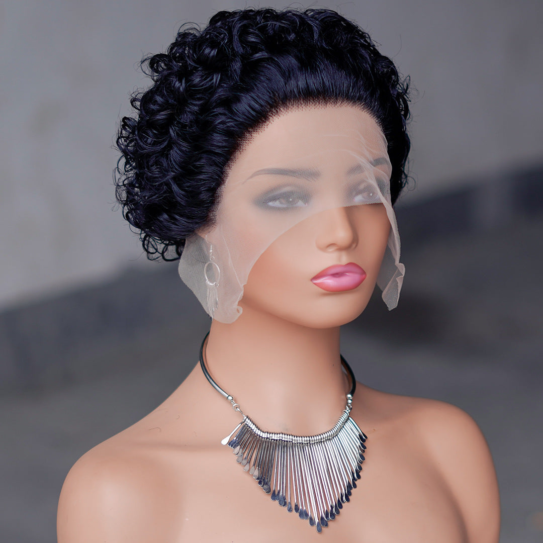 Women's Small Front Lace Synthetic Wigs Wig Short Curly Hair
