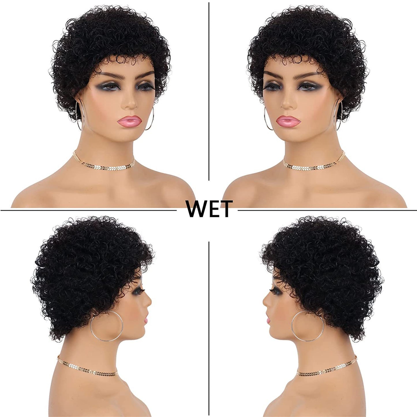 New Full Mechanism African Roll Human Real Hair Wig