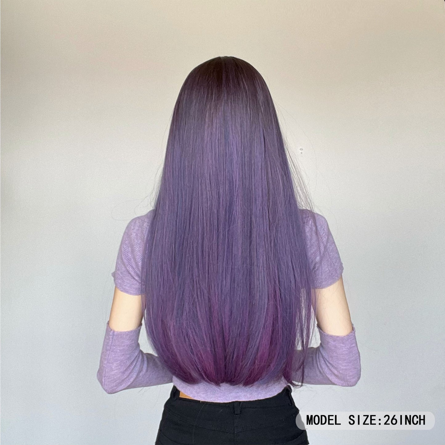 Gradient Hair Bangs Daily Natural Sweet Cool White Long Straight Wig