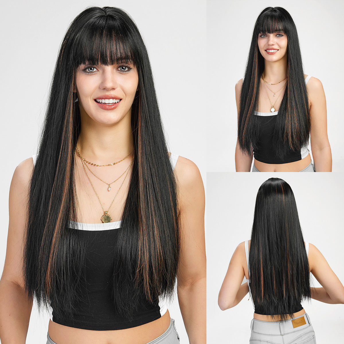 Women's Hair Fashion Hairstyle Lady Fluffy Natural Long Straight Wig
