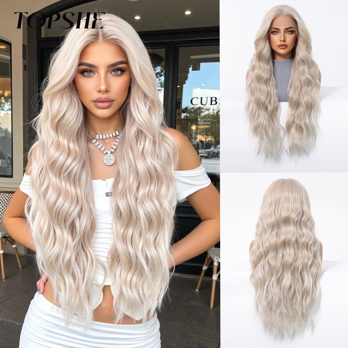 Lace Large Area Medium Wave Curly Wig Long Curls