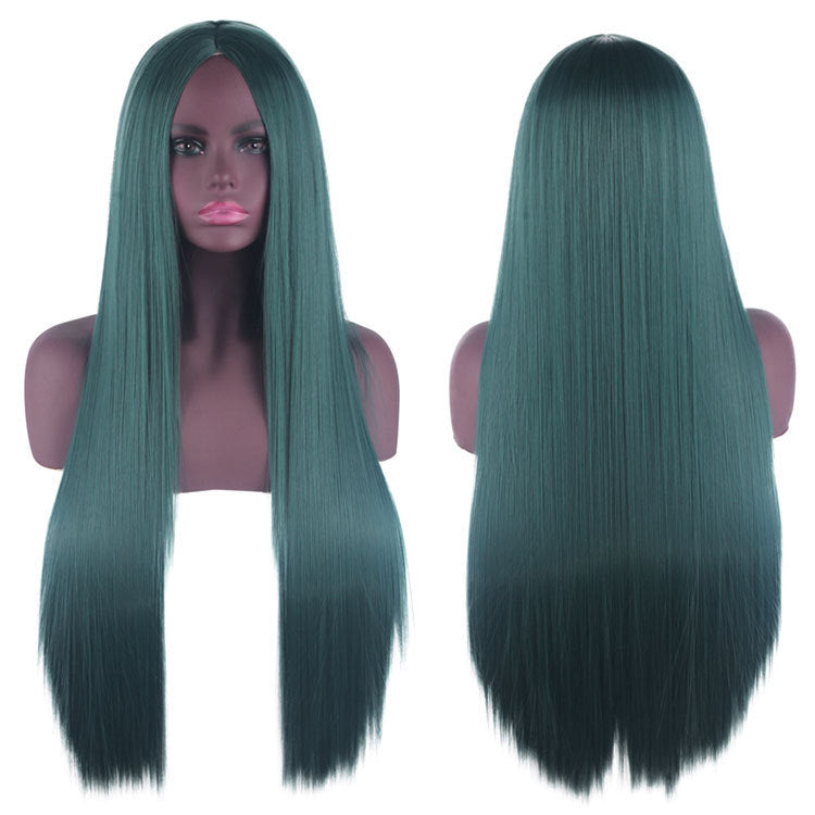 Universal Medium Scalp Black Long Straight Hair Cos Wig