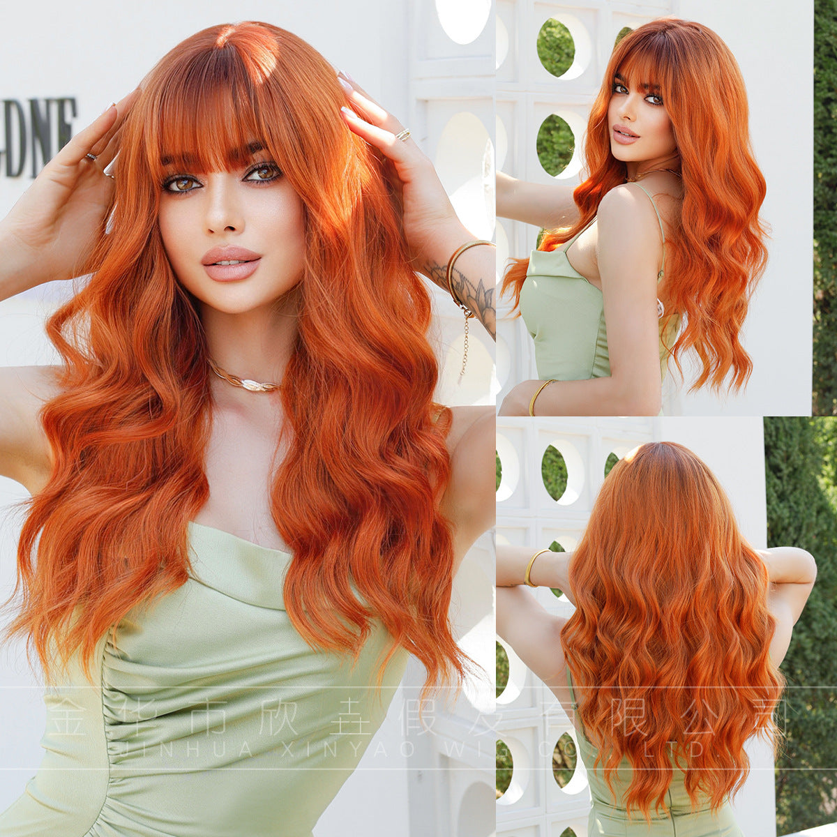 Optional Curly Hair Female Straight Bangs Big Wave Chemical Wig Long Curls