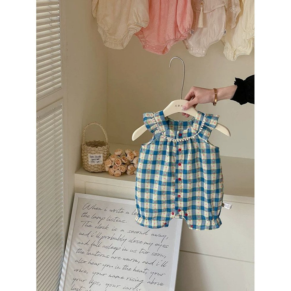 Summer Clothes For Babies Front Open Jumpsuit, Climbing Suit