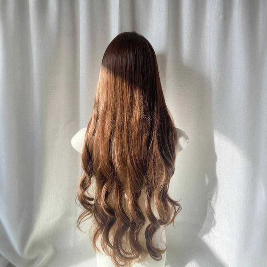 Glutinous Rice Small Linen Curly Hair Full Top Natural Less Wig Long Curls
