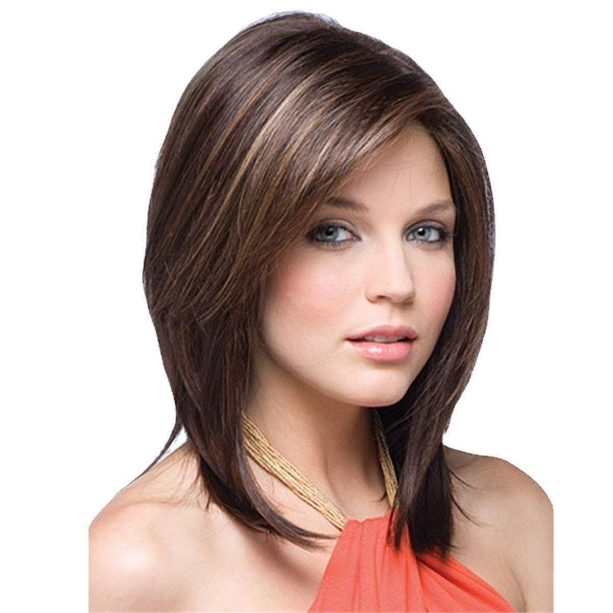 Women's Fashion Head Split Synthetic Wigs Wig Short Straight Hair