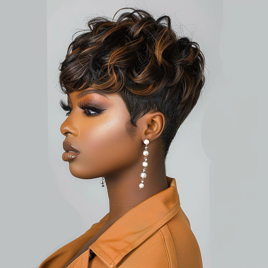 African Fluffy Each Big Rose Net Wig Short Curly Hair