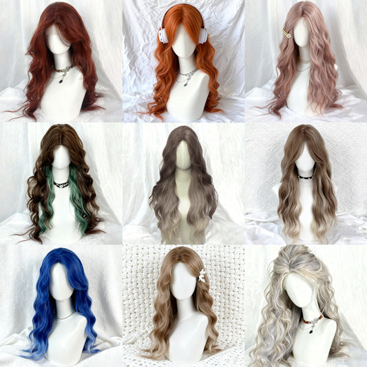 Female Forehead Lace Curly Hair Bangs Long Straight Wig