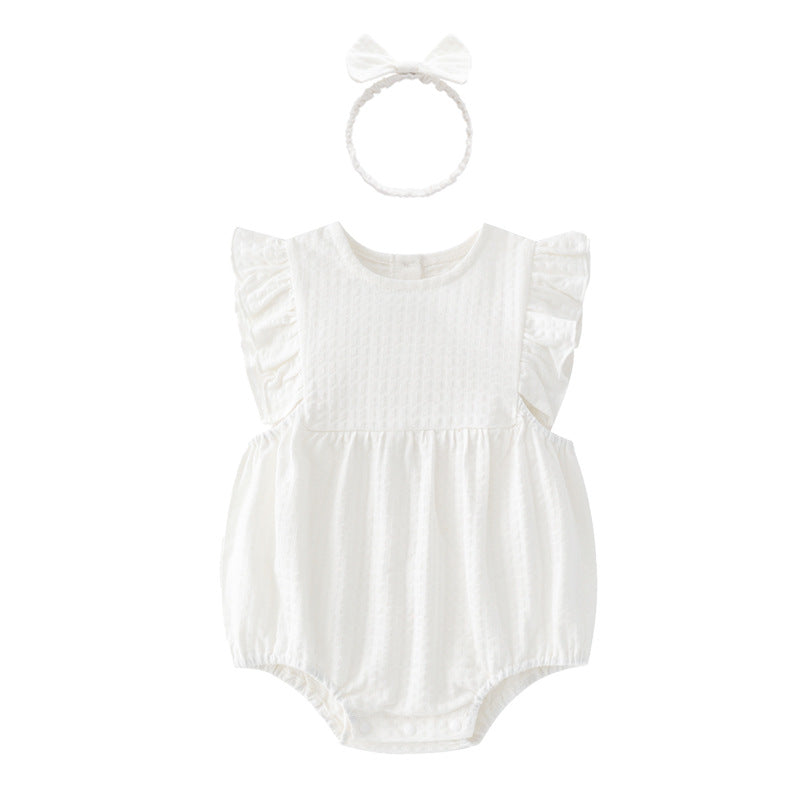 Born Sleeveless Jumpsuit Round Neck Solid Color Cute Jumpsuit, Climbing Suit