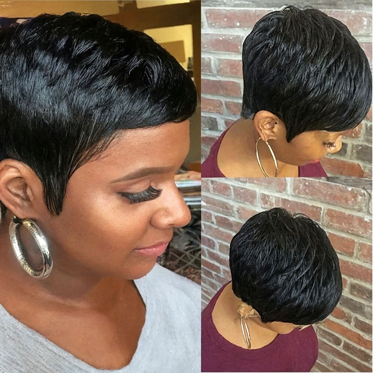 Creative Ultra African Mechanism Chemical Fiber Wig Short Straight Hair