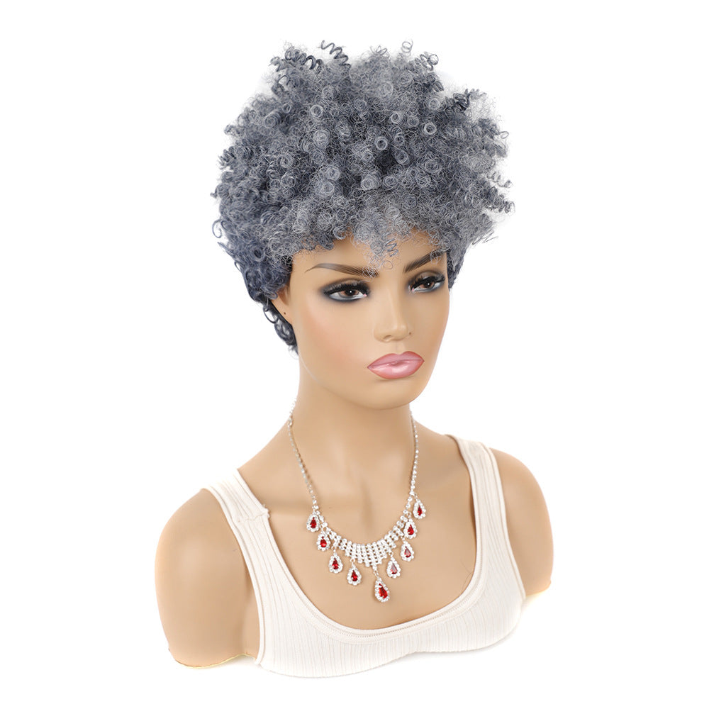 Women's African Dreadlocks Head Sleeve Curved Small Curly Wig Long Curls