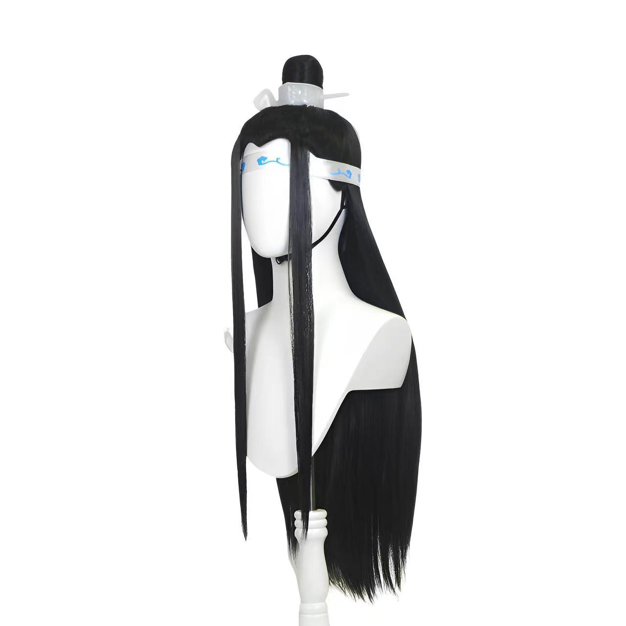 Wang Ji Ancient Costume Hero Style Black Beauty Pointed Hair Cos Wig