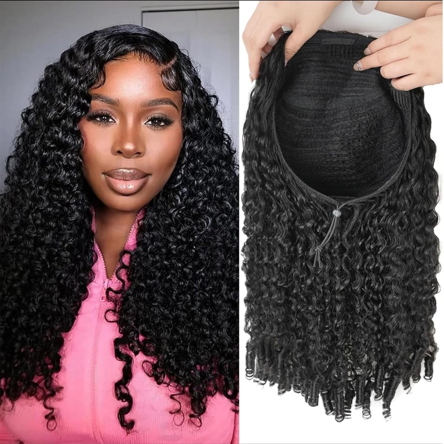 Fashion New Mechanism Half Headgear Human Real Hair Wig