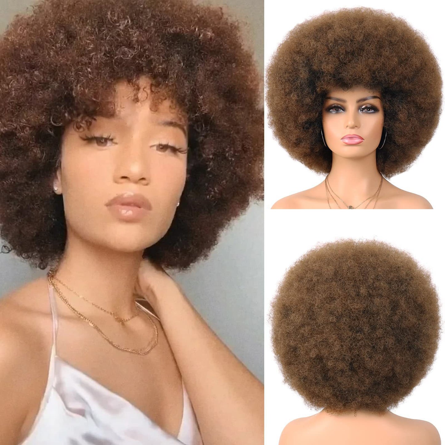 African Afro Micro Volume Chemical Fiber Role Play Performance Wig Short Curly Hair