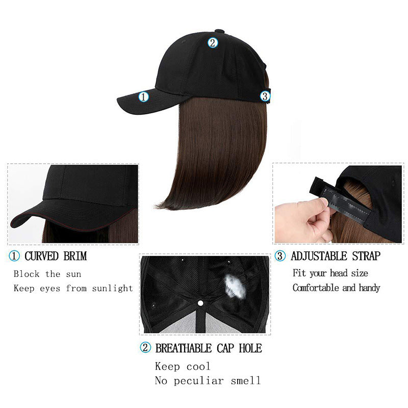 Women's Hat Short Hair One-piece Peaked Cap Summer Other Wig