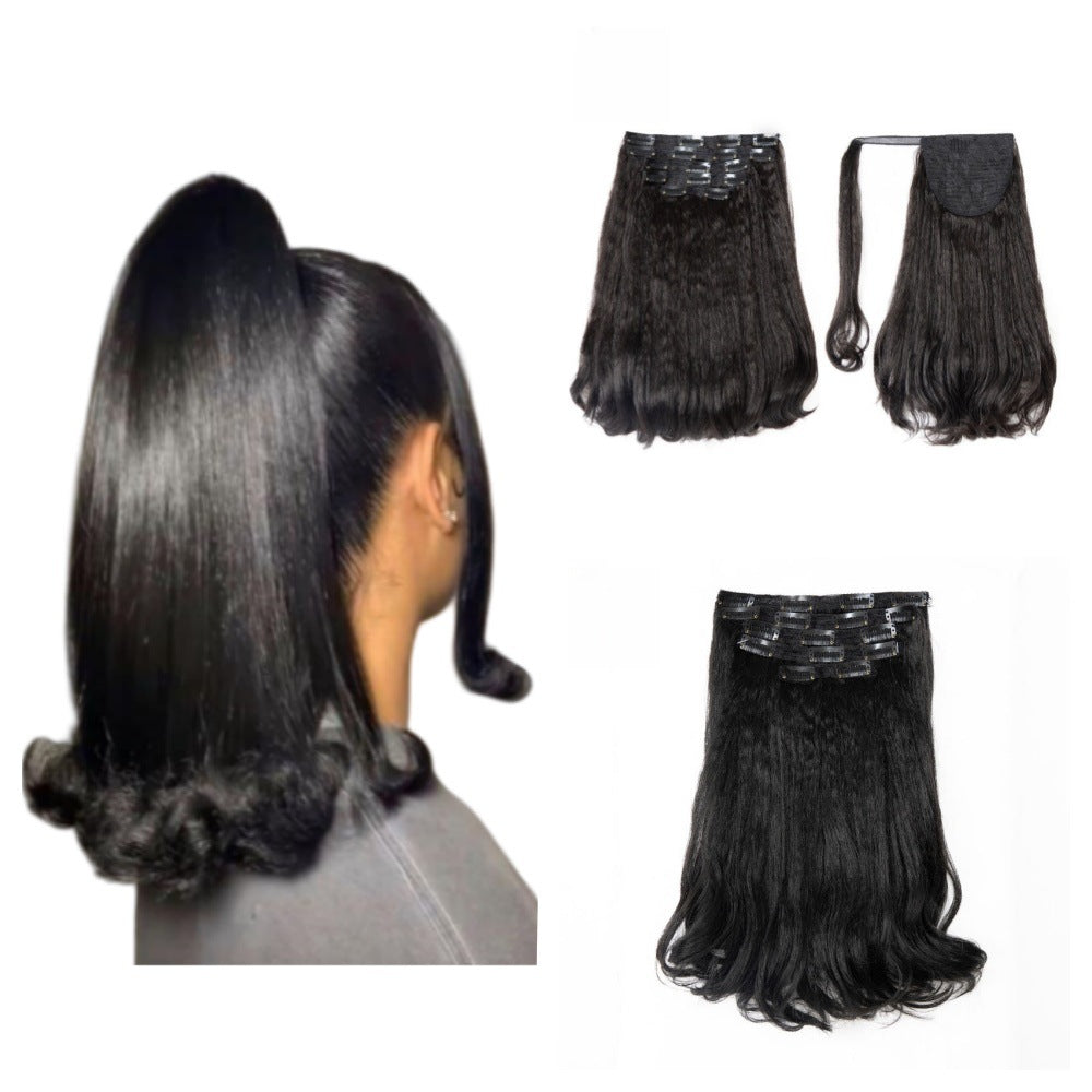 Cool Set Hairpiece Clip Tail Warped Wig