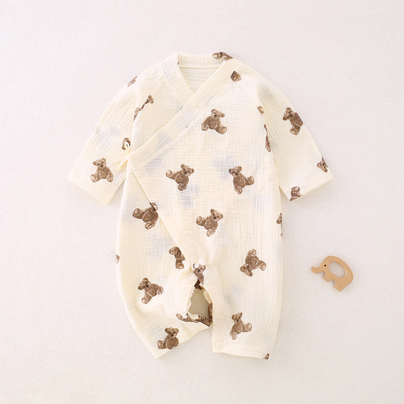Pure Cotton Gauze Jumpsuit Class Thin Breathable Summer Air Conditioning Jumpsuit, Climbing Suit