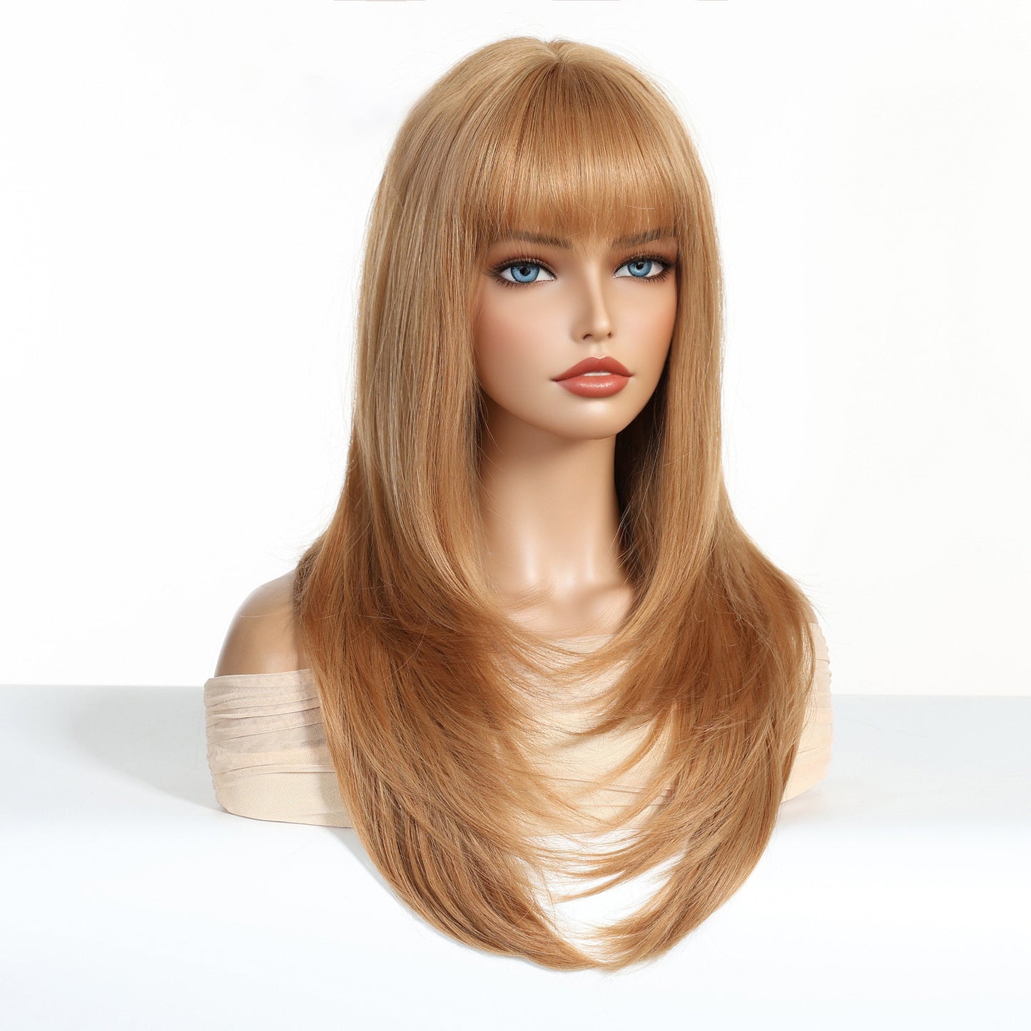 Popular Women's Bangs Layered Full Top Long Straight Wig